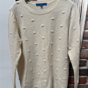 Apt. 9 Cream Pom-Pom Crewneck Sweater